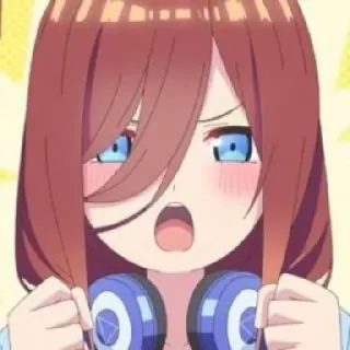🌿 anime, fofa, garota, chocada, fones de ouvido whatsapp sticker