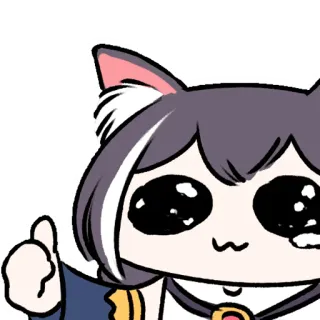 👍 Anime, Katzenmädchen, Kawaii, Süß, Daumen hoch, Sticker whatsapp sticker