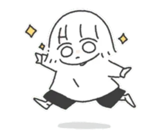 😎 Dibujos animados, Personaje, Lindo, Corriendo, Brillos telegram sticker