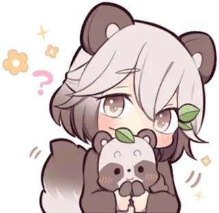 ❓ cartoon, cute, kawaii, bear, anime, mascot telegram sticker