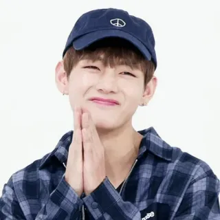 😊 V K-pop, BTS, V, Kim Taehyung, singer, musician, peace symbol telegram sticker