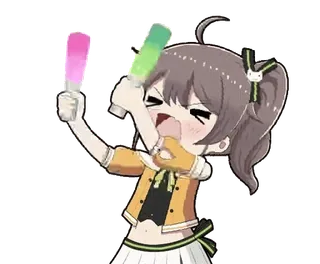 😫 Gadis anime, Idol, Semangat, Kawaii, Light stick, Anime, Matsuri whatsapp sticker