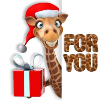 🎁 FOR YOU giraffe, weihnachten, geschenk, urlaub, cartoon telegram sticker