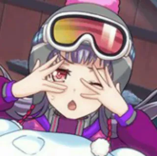 😆 anime, girl, snow, winter, skier, cartoon telegram sticker