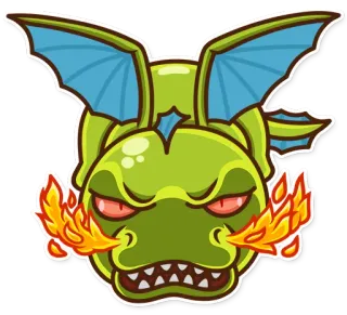 😡 dragão, monstro, fogo, desenho animado, animal, fantasia telegram sticker