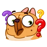 โ hond, vraagteken, verward, cartoon, dier, denken, vragend telegram sticker