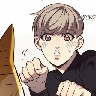 🥜 MEOW? anime, man, meow, cat telegram sticker