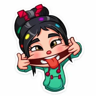 🦋 Vanellope von Schweetz Wreck-It Ralph cartoon, disney, vanellope, wreck-it ralph, character, sticker whatsapp sticker