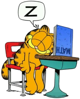 😴 Garfield Z Garfield, sono, gato, desenho animado, matemática, livro telegram sticker