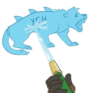 💦 YCH animal, tuyau, eau, créature, dessin animé telegram sticker