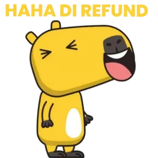 😆 HAHA DI REFUND Capybara, lustig, Meme, Cartoon telegram sticker