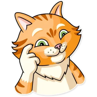 😉 gato, pensando, laranja, fofo, adesivo, animal, expressão telegram sticker