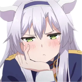 🙂 Anime, Ragazza, Carina, Irritata, Imbarazzata, Cartone animato, Personaggio whatsapp sticker