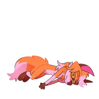 😶 Мультфильм, Аниме, Персонаж, Лежит whatsapp sticker