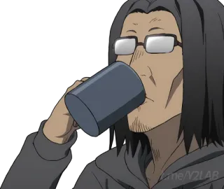 ☕ Mann, Trinken, Brille, Tasse, Animation telegram sticker