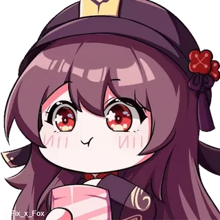 😋 Fix_x_Fox Anime, Cartoon, Chibi, Mignon, Fanart, Hu Tao, Genshin Impact whatsapp sticker
