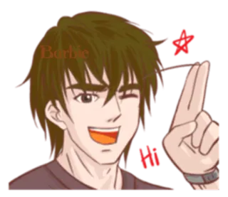 👋 Barbie anime, manga, cartoon, character, gesture, drawing telegram sticker