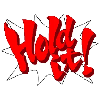 ❗ Ace Attorney Hold It! Video game, Ace Attorney, Espera!, Phoenix Wright, Objeção!, Balão de fala telegram sticker