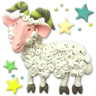 ♈ sheep, animal, stars, cute, cartoon, ram, decoration whatsapp sticker