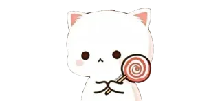 🧸 cat, lollipop, cute, kawaii, animal, sweet telegram sticker