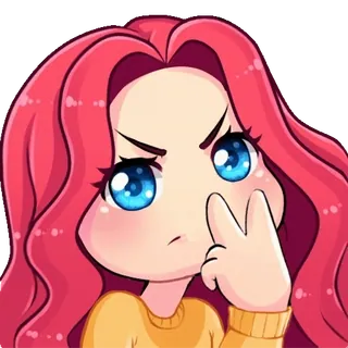 👁‍🗨 Мультфильм, Персонаж, Девушка, Милый, Розовые волосы telegram sticker