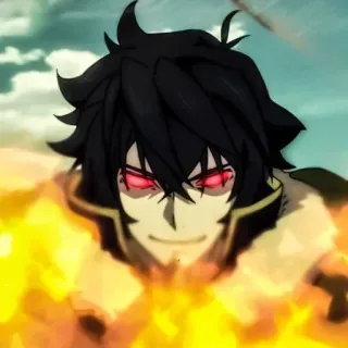 ❤️‍🔥 Naofumi Iwatani The Rising of the Shield Hero アニメ, 盾の勇者の成り上がり, ナオフミ, 怒り, 異世界, ファンタジー, キャラクター telegram sticker