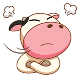 😤 krowa, zły, kreskówka, zwierzę, emotikon, naklejka telegram sticker