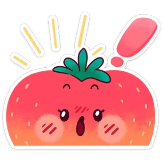 🍓 tomate, fofo, kawaii, comida, adesivo, emoji telegram sticker