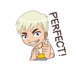 👍 Cartoon, Jongen, Duim omhoog, Wijzend, Animatie whatsapp sticker