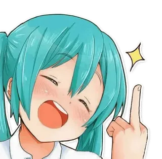 🖕 Anime, Gadis, Jari tengah, Menyinggung, Gestur, Kartun telegram sticker
