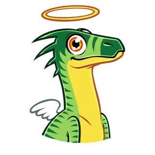 😇 dinosaurio, ángel, alas, halo, lindo, pegatina telegram sticker