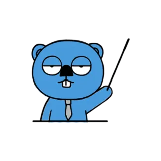 👨‍🍳 cartoon, character, animal, illustration, cute, blue, tie telegram sticker