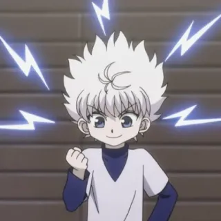 ⚡️ Killua Zoldyck Hunter x Hunter Аниме, Киллуа, Hunter x Hunter, Молния, Мультфильм, Персонаж, Кулак, Аниме парень telegram sticker