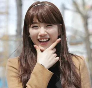 😄 mujer, sonriendo, retrato, coreana whatsapp sticker