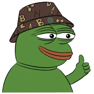👍 Pepe the Frog ペペ, ミーム, カエル, ネットミーム, 仮想通貨, ビットコイン telegram sticker