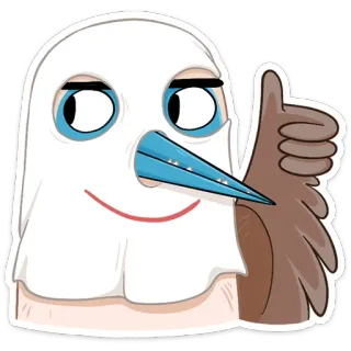 👍 мультик, палец вверх, персонаж, птица, смешной telegram sticker