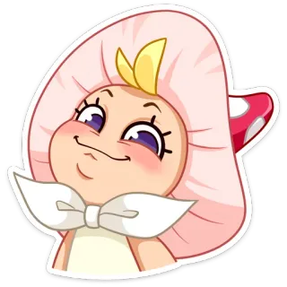 ☺️ гриб, мультфильм, милый, персонаж telegram sticker