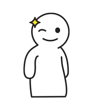 😉 cartoon, wink, happy, character, minimalist telegram sticker