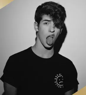😝 Adolescente, Retrato, Blanco y negro, Hombre, Lengua, Expresión telegram sticker