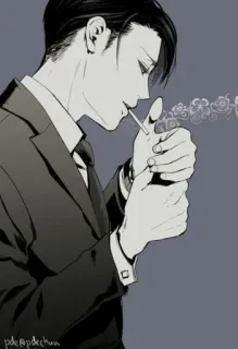 🚬 fumare, anime, uomo, sigaretta, completo telegram sticker