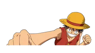 😄 Monkey D. Luffy One Piece 애니메이션, 원피스, 루피, 밀짚모자, 해적, 만화, 캐릭터, 망가 telegram sticker