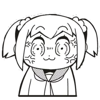 👁 anime, manga, angry, expression, pop team epic, popuko telegram sticker