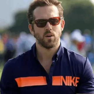 🔮 NIKE ryan reynolds, aktor, kacamata hitam, kaos polo, selebriti, nike telegram sticker