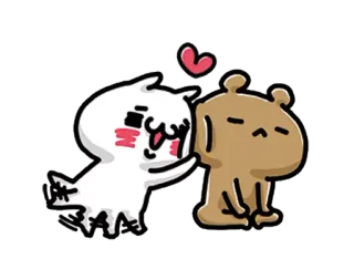 💞 dibujos animados, oso, gato, amor, lindo, kawaii, amistad telegram sticker