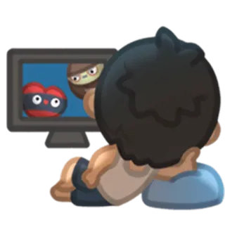 😀 menonton tv, kartun, hiburan, televisi, animasi telegram sticker