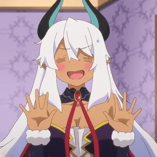 😅 Ragazza anime, Ragazza demone, Carina, Cartone animato, Sorridendo, Felice telegram sticker