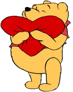 ❤️ Winnie the Pooh Ursinho Pooh, Disney, desenho animado, coração, amor, amizade telegram sticker