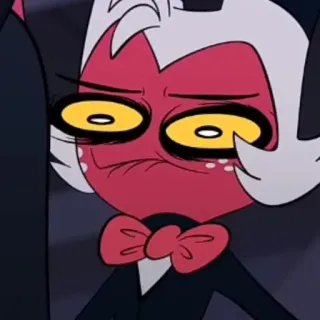 😵 Moxxie Helluva Boss folletto, cartone animato, disgustato, divertente, sarcastico telegram sticker