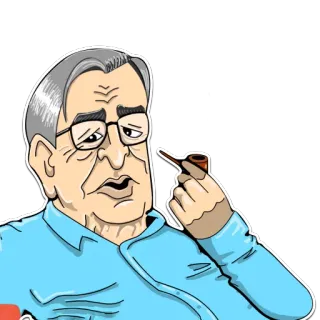 🗣 흡연, 파이프, 노인, 만화, 담배, 초상화 telegram sticker
