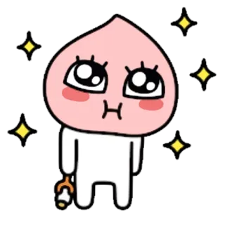 ☹ pêssega, fofo, kawaii, adorável, brilho telegram sticker